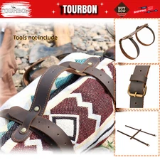 Leather Picnic Motorcycle Blanket Carrying Handle Belt Bedroll Strap Adjustable