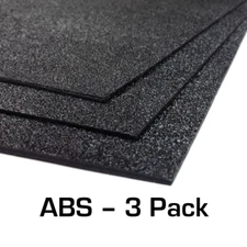 ABS Plastic Sheet 3-pack 12" X 24" X 0.0625" (1/16") 3 Pack - Black Haircell