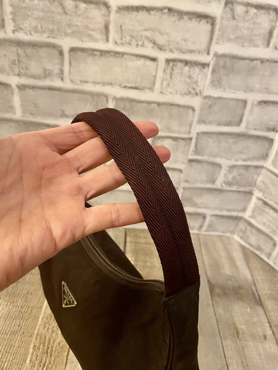 PRADA Mini BROWN Tessuto Sport NYLON Y2K Shoulder Hobo #31