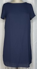 CHARLOTTE RUSE WOMEN'S SHIRT MINI DRESS CREWW NECK SHORT SLEEVE BLUE SIZE MEDIUM