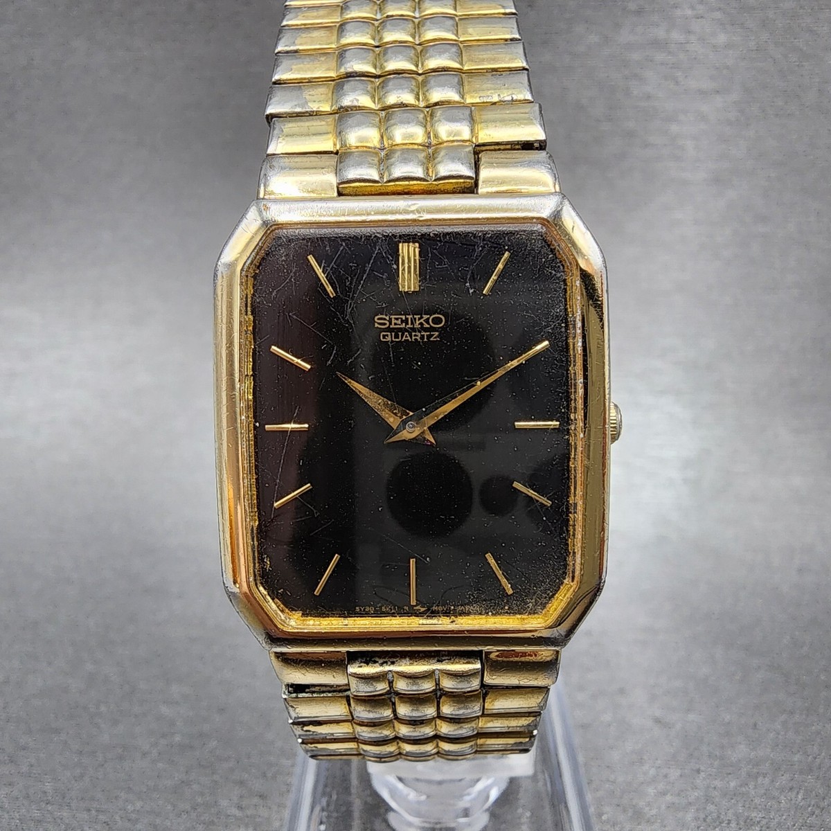 昭和レトロ 象型 秤 14kg 計り 藤かご付き SHIRAI SEIKO Seiko Tank Watch Men 26mm Black Dial Gold Tone Rectangle 5y30-5k09