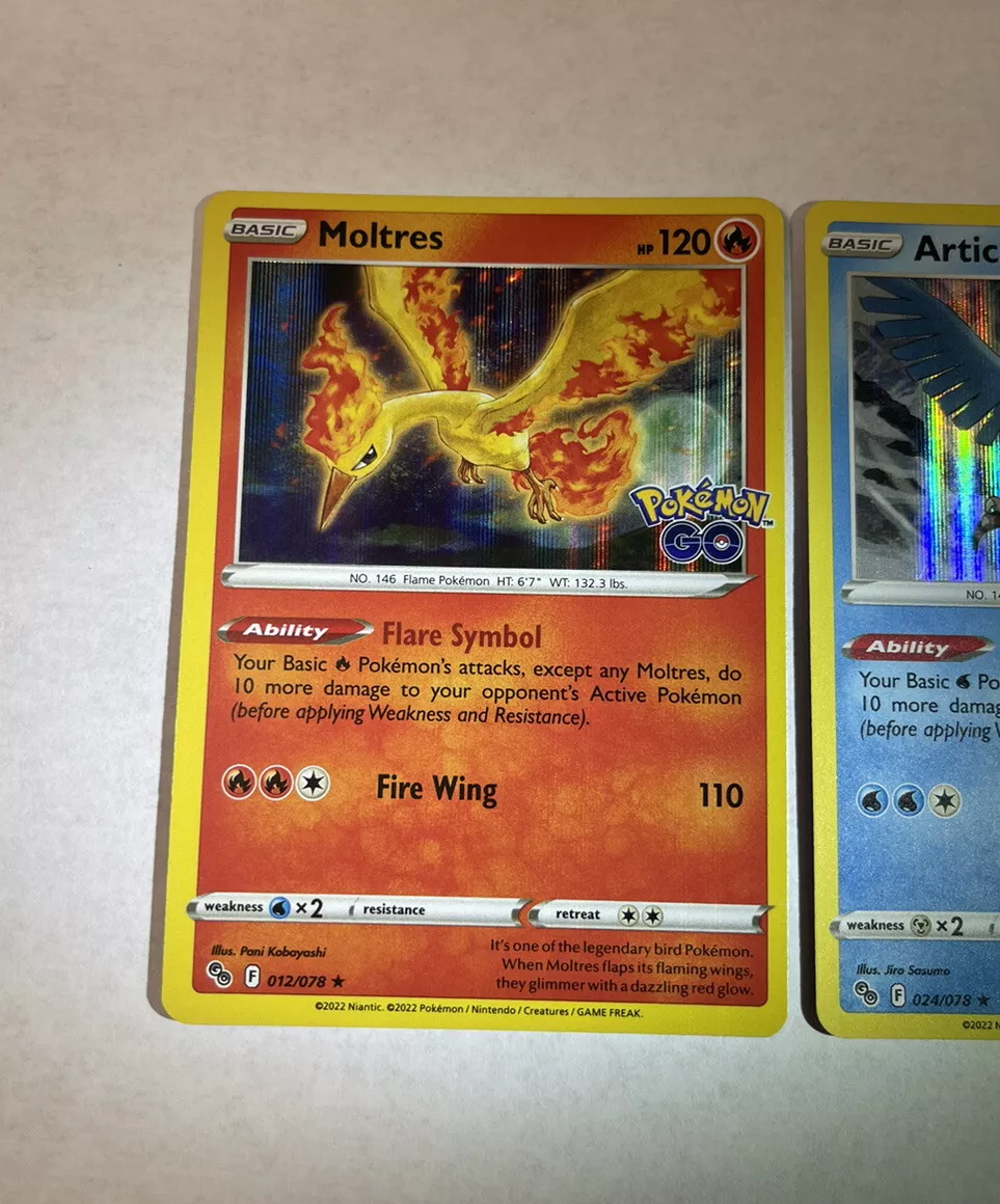 MOLTRES ZAPDOS ARTICUNO 3 CARD HOLO LEGENDARY SET Sword & Shield Pokemon Go  2022