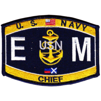 EMC CHIEF E-7 ELECTRICIANS MATE HAT PATCH NAVY RATING USN PIN UP GIFT WOW