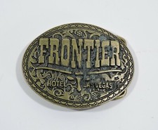 Vintage 80's Las Vegas "Frontier" Hotel Casino Belt Buckle 3.25"