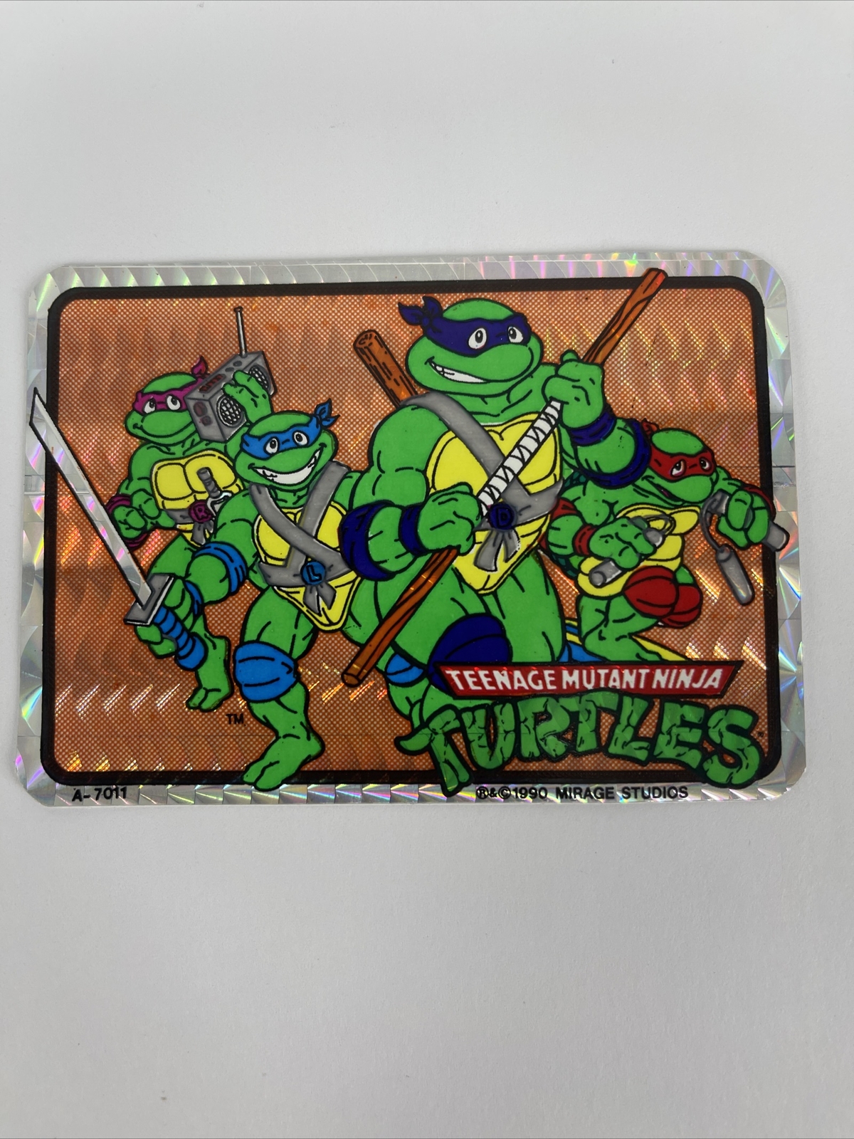 RARE Vintage 90 Teenage Mutant Ninja Turtles Vending Machine Prism Sticker (94)