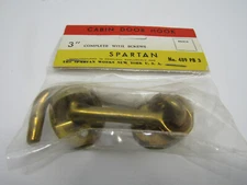 NIB VINTAGE 3" BRASS SPARTAN CABIN DOOR HOOK & SCREWS # 489 