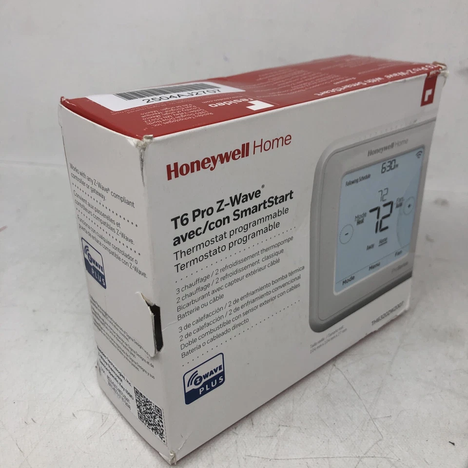 Honeywell T6 Pro Z-Wave with SmartStart Programmable Thermostat TH6320ZW2007 - Image 3 of 4