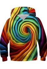 Print Casual Pullover Hoodies Hooded Sweatshirts Top With Pockets Kid Unisex LG