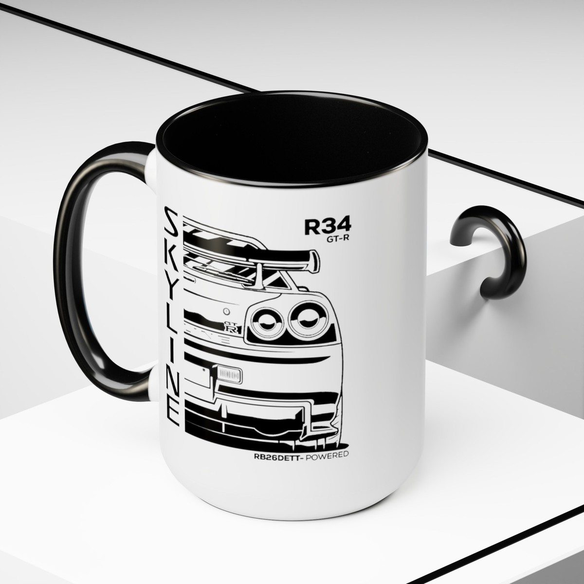 R34 GTR Nissan Skyline Coffee Mug, Skyline Cup, Rb26 Mug, Nissan
