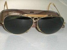 1970's 62mm VINTAGE B L RAY-BAN USA 24K GEP G15 UV SHOOTING AVIATOR SUNGLASSES