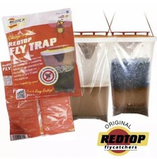 FLY BAG TRAP RED TOP CATCHER KILLS 20,000 FLIES INSECTS PEST CONTROL KILLER 