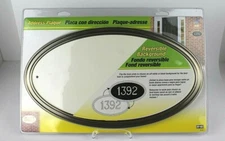 Hy-Ko Oval Address Plaque Weather Resistant Satin Nickel W/WHITE Or BLACK 4" NEW
