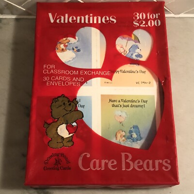 1986 Care Bears Valentines | NOS ~ Sealed Box of 30