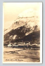 RPPC Field British Columbia & Mt. Stephen - Railway View Postcard