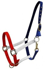 Showman Red, White  Blue Nylon Horse Halter