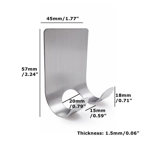 Stainless Steel 2Pcs Wall Mounted Adhesive Shaver Holder Razor Hook Rack Storage - Picture 4 of 10