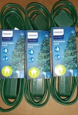 3 NEW Philips Home Power Extension Cord 6 ft 3 AC outlet prong, green, indoor