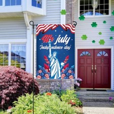 July 4th Patriotic Garden Flag Statue Of Liberty