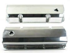 Ford 351c Tall Fabricated Aluminum Valve Cover Pair W Hole Polished E41354p