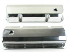 Ford 351C Tall Fabricated Aluminum Valve Cover Pair w/ Hole Polished E41354P