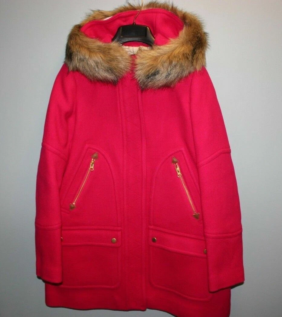 J crew chateau parka bright best sale magenta