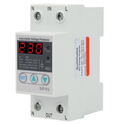 230V Über Unter Spannungsschutz Einstellbare Schutzrelais Voltmeter SVP-912 Neu