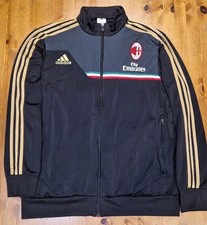 Vintage Adidas AC Milan Trainingsjacke 2013 – Schwarz/Gold – Fly Emirates – Gr L