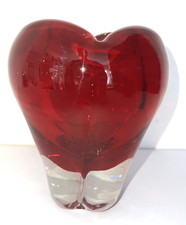 Vintage Whitefriars Glass Ruby Red Molar Vase 6" High