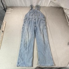Dickies Bib Overalls Mens 38x30 Blue Denim Workwear Carpenter Utility Pants