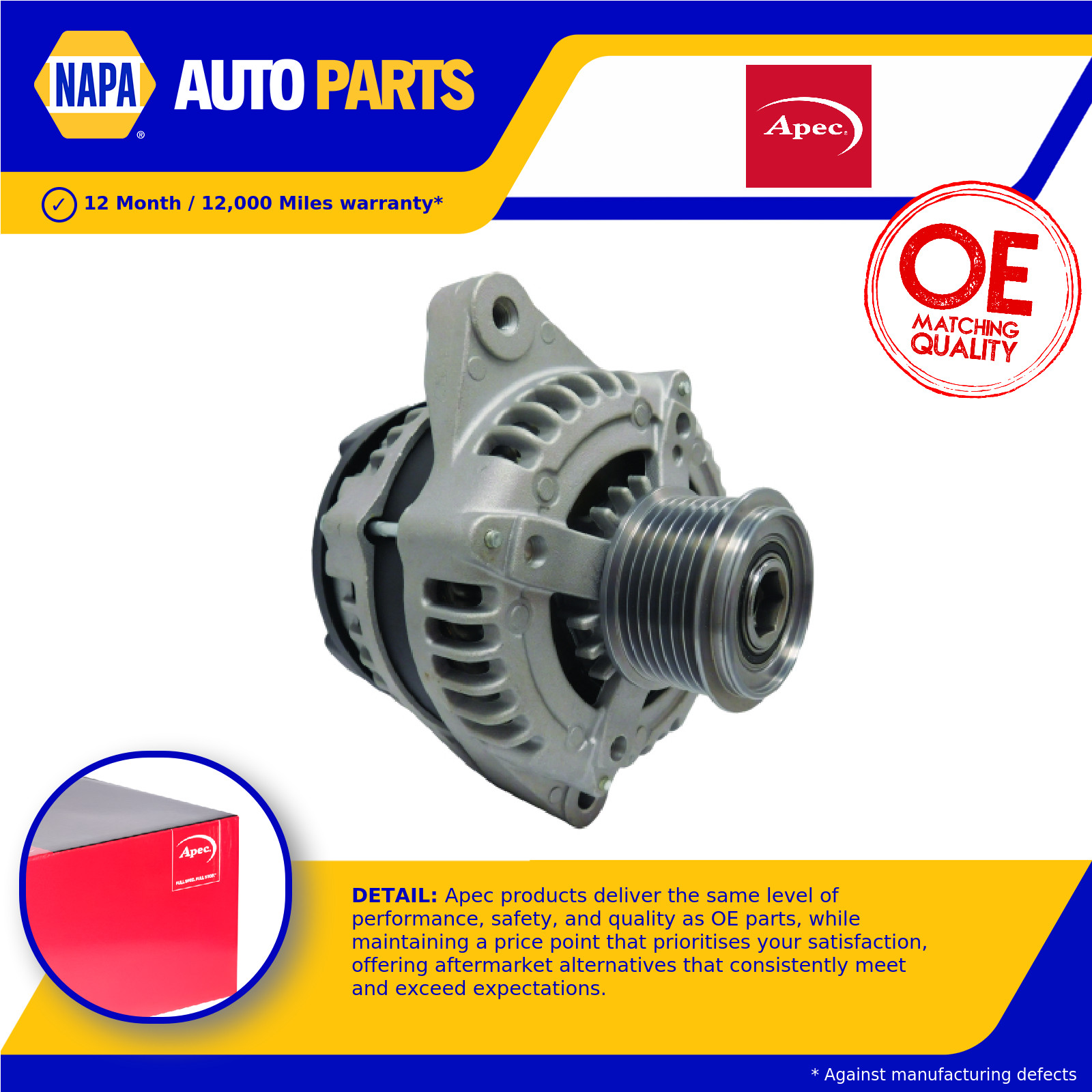 Alternator AAL1680 Apec Genuine Top Quality Guaranteed New