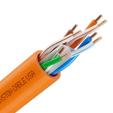 20 Ft. Orange Cmp(Plenum Rated) CAT6E 600 Mhz 23 AWG Solid Bare Copper Ethernet 