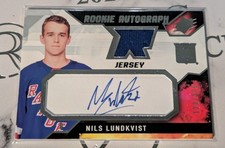 2021-22 Upper Deck SPx Rookie Jersey Auto Jersey NILS LUNDKVIST NL #/375 Rangers