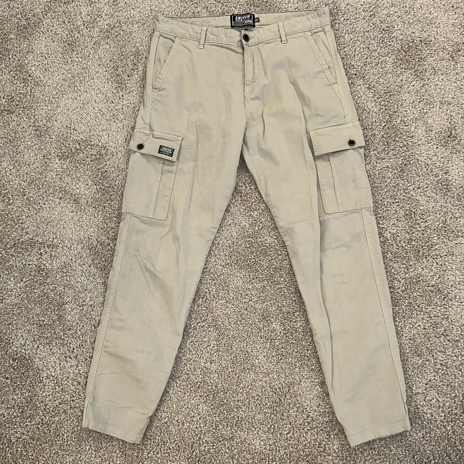 SNITCH Cargo Jogger Pants Beige Mens Size 34x30