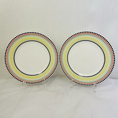 Kate Spade Hopscotch Drive Porcelain Luncheon Plates Dots By Lenox Set of 2 NWT