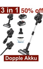 ✅✅✅ Kabelloser Akku Staubsauger mit 2 Akkus | Beutellos | Laufzeit bis 65 Min 