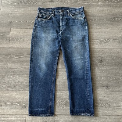 Vintage 60s Levis 505 Big E Jeans Fits 34x28 Talon Zip Made In USA #8 Button