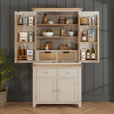 Pantry Cupboard Kitchen Double Larder Cheshire Dove Grey Painted Medium