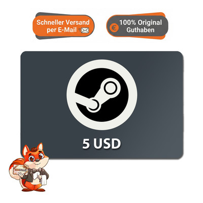 Steam Gift Card $5 USD Dollar Gutschein Code   Guthaben digital via E-Mail!