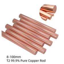 99.9% Pure Copper Round Rod Solid Rod Metal 8mm 10mm 12mm 13mm 14mm 15mm-100mm