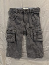 OshKosh Jeans Baby Boys 12 Months Adjustable Waist Black Pants Carpenter