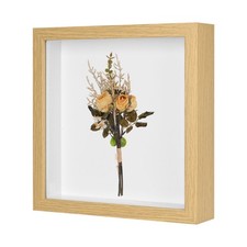 Shadow Box Frame, 9 x 9 Inch Wooden Dried Flower Photo Frame Natural