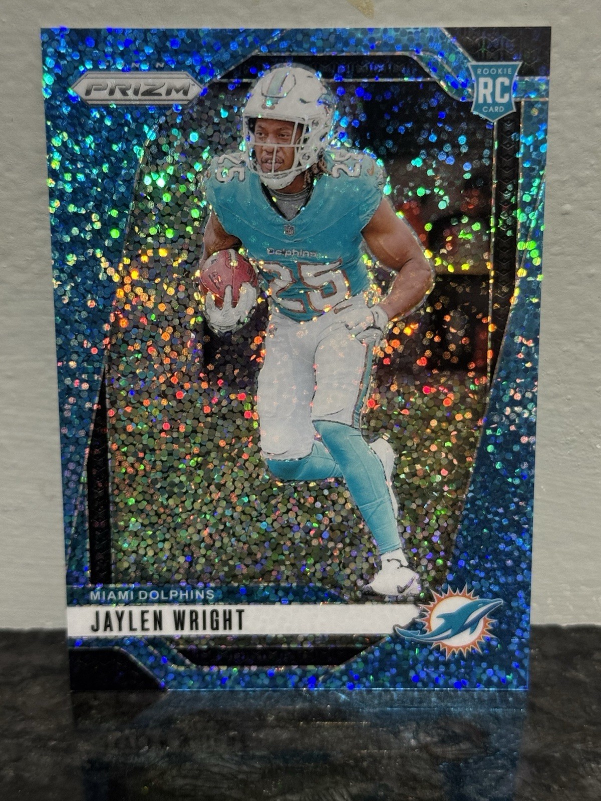 JAYLEN WRIGHT 2024 PANINI PRIZM #348 ROOKIE BLUE SPARKLE DOLPHINS RC /96