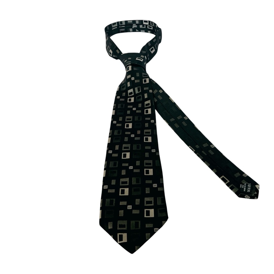 VERSACE COLLECTION Square Pattern Silk Wide Tie B… - image 10