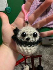 Cute crocheted panda keychain