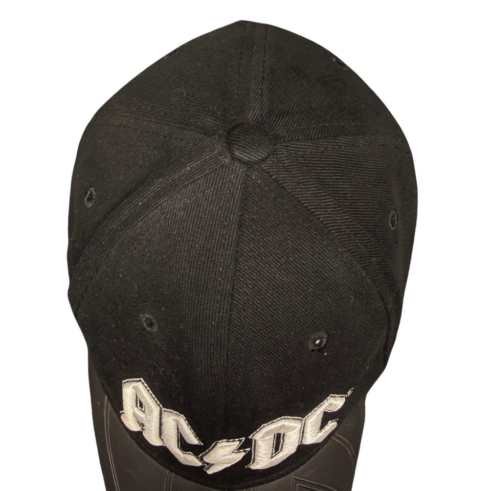 VTG Y2K AC/DC Back In Black Flex Fit Cotton Heavy Metal Rock & Roll Hat ...