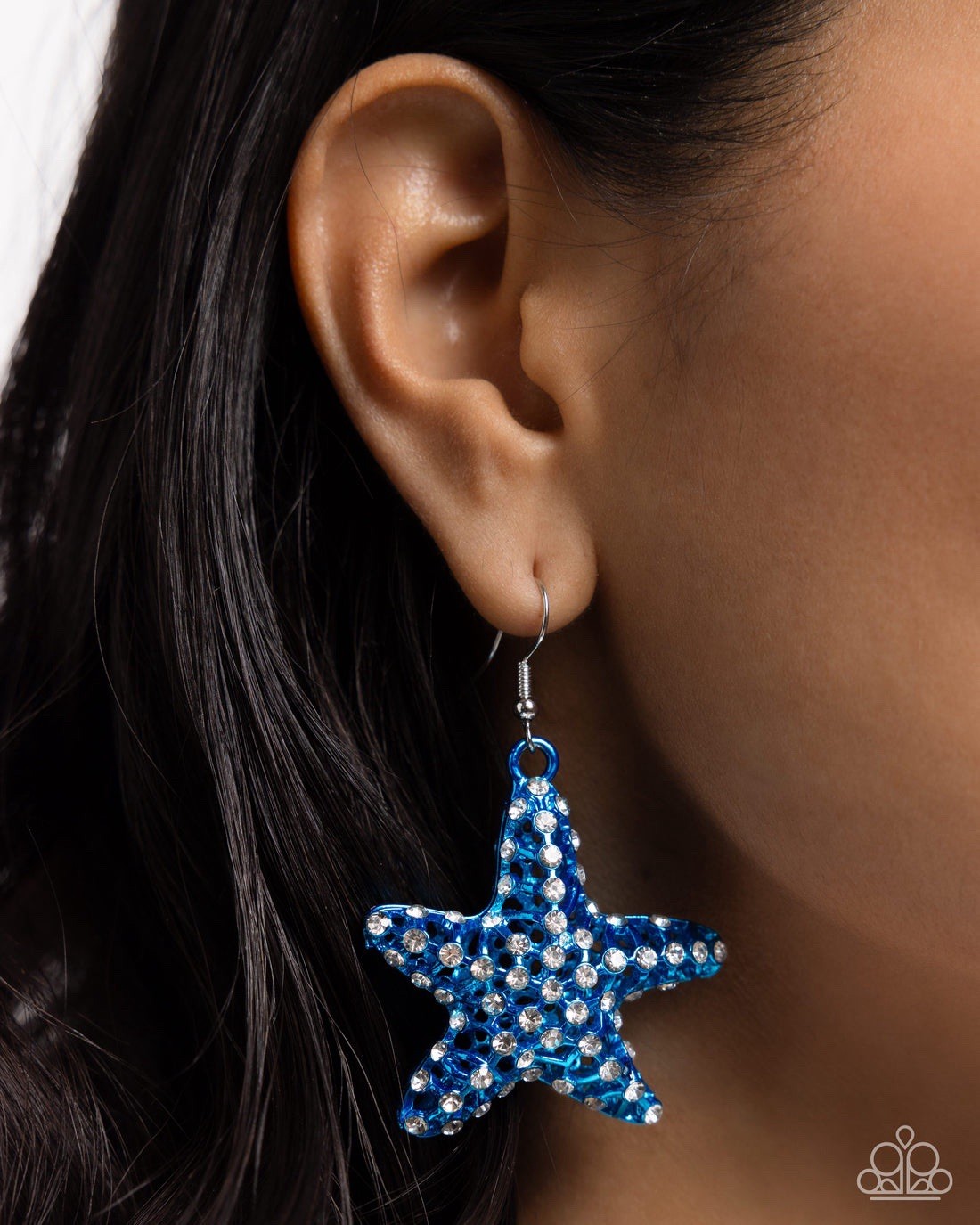 New Paparazzi Jewelry-Skilled Starfish Earring-Blue
