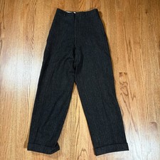 Vintage 50s Wool Patterned Trousers 25x29