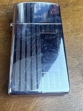 Zippo VII Bradford, PA Made In USA Slim Vertical Lines Design Vintage