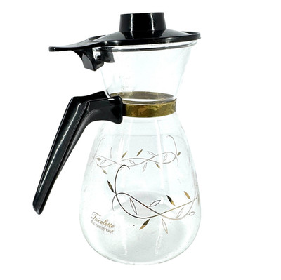 Vintage Tricolette Flameproof Glass Coffee Carafe Retro MCM
