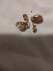 Vintage Estate Monet Gold Tone Round Faux Pearl Clip On Earrings 3/4” — photo 3